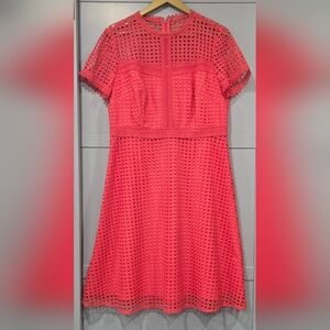 Elegant Coral Lace Dress